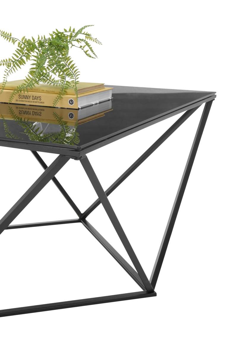 Glascouchtisch Senta schwarz Glas B/H/T: ca. 80x45x80 cm