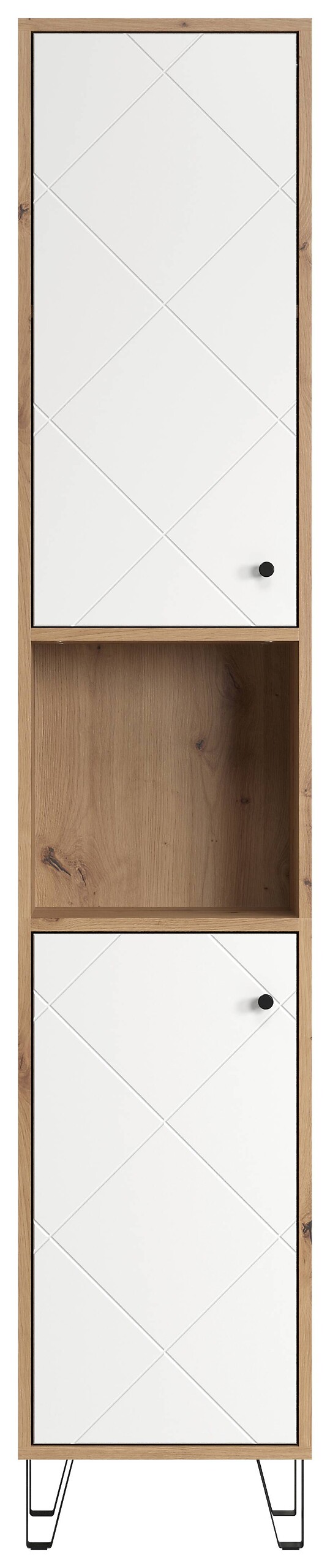 Hochschrank Touch Eiche Artisan Nachbildung weiß matt B/H/T: ca. 36x191x29 cm Hochschrank Touch Eiche Artisan Nachbildung weiß matt B/H/T: ca. 36x191x29 cm