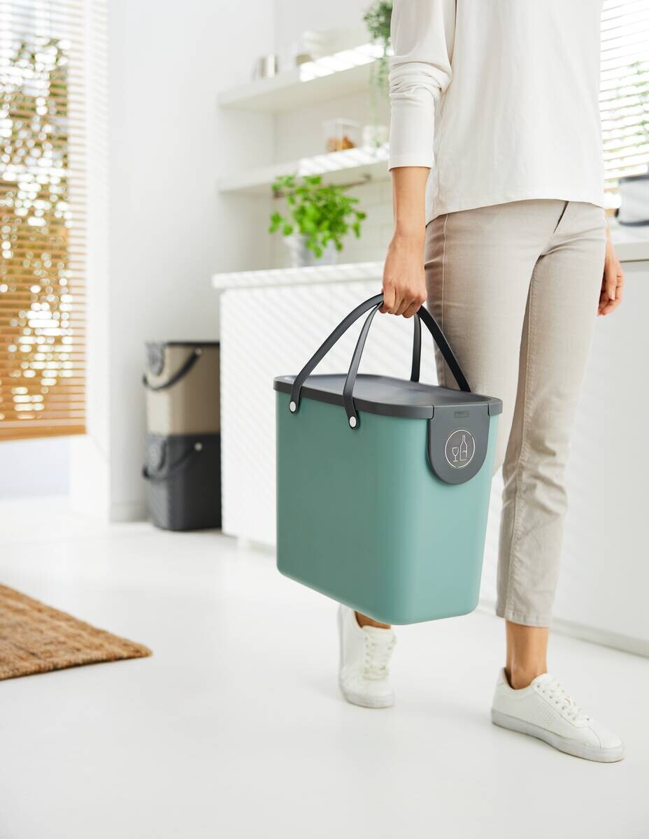 Rotho Abfalleimer ALBULA grün B/H/L: ca. 23,5x34x40 cm