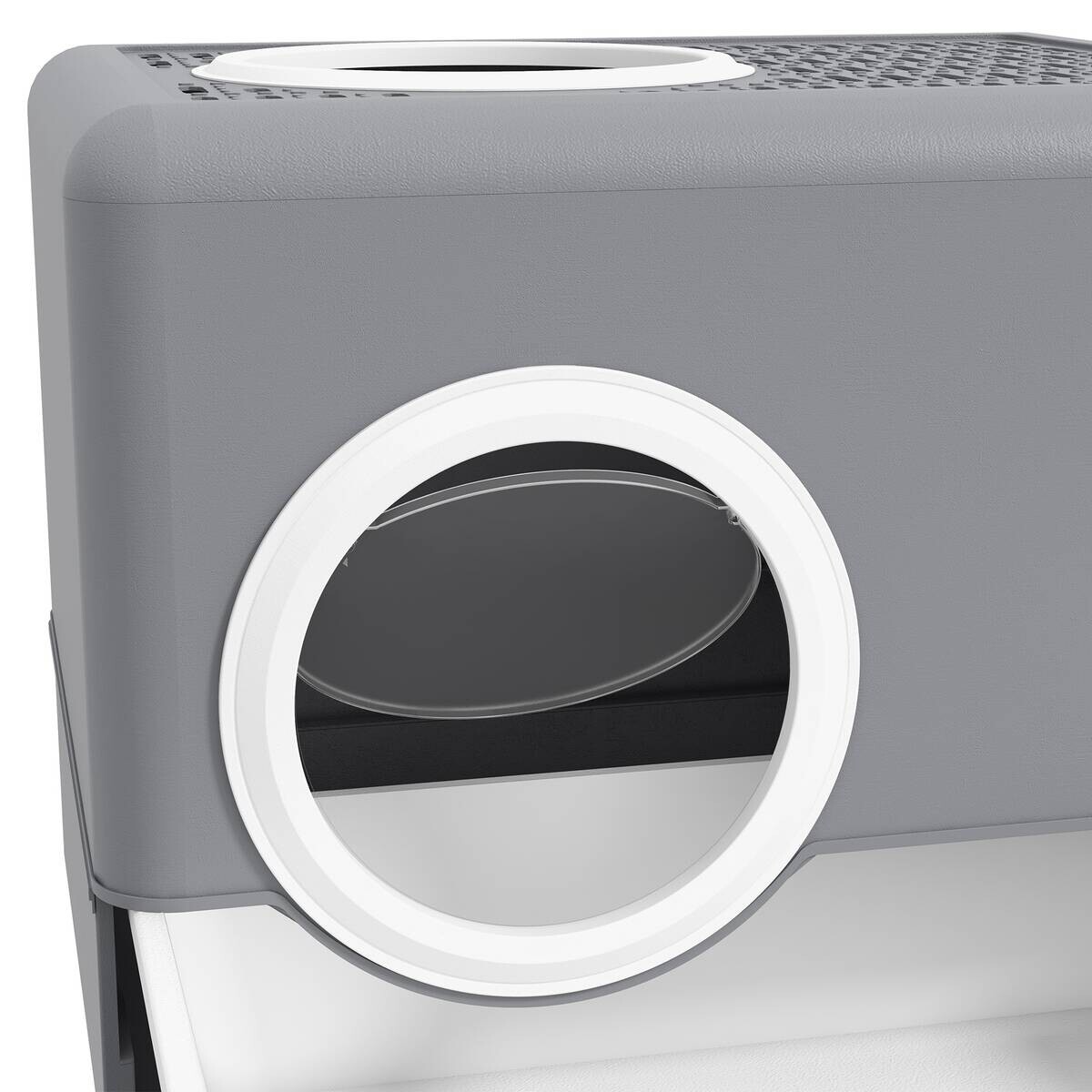 PawHut Katzentoilette grau Kunststoff B/H/L: ca. 41x38,5x52 cm