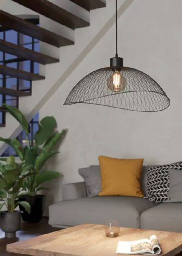 Eglo Pendelleuchte schwarz Stahl B/H/L: ca. 36x110x139 cm E27 2 Brennstellen