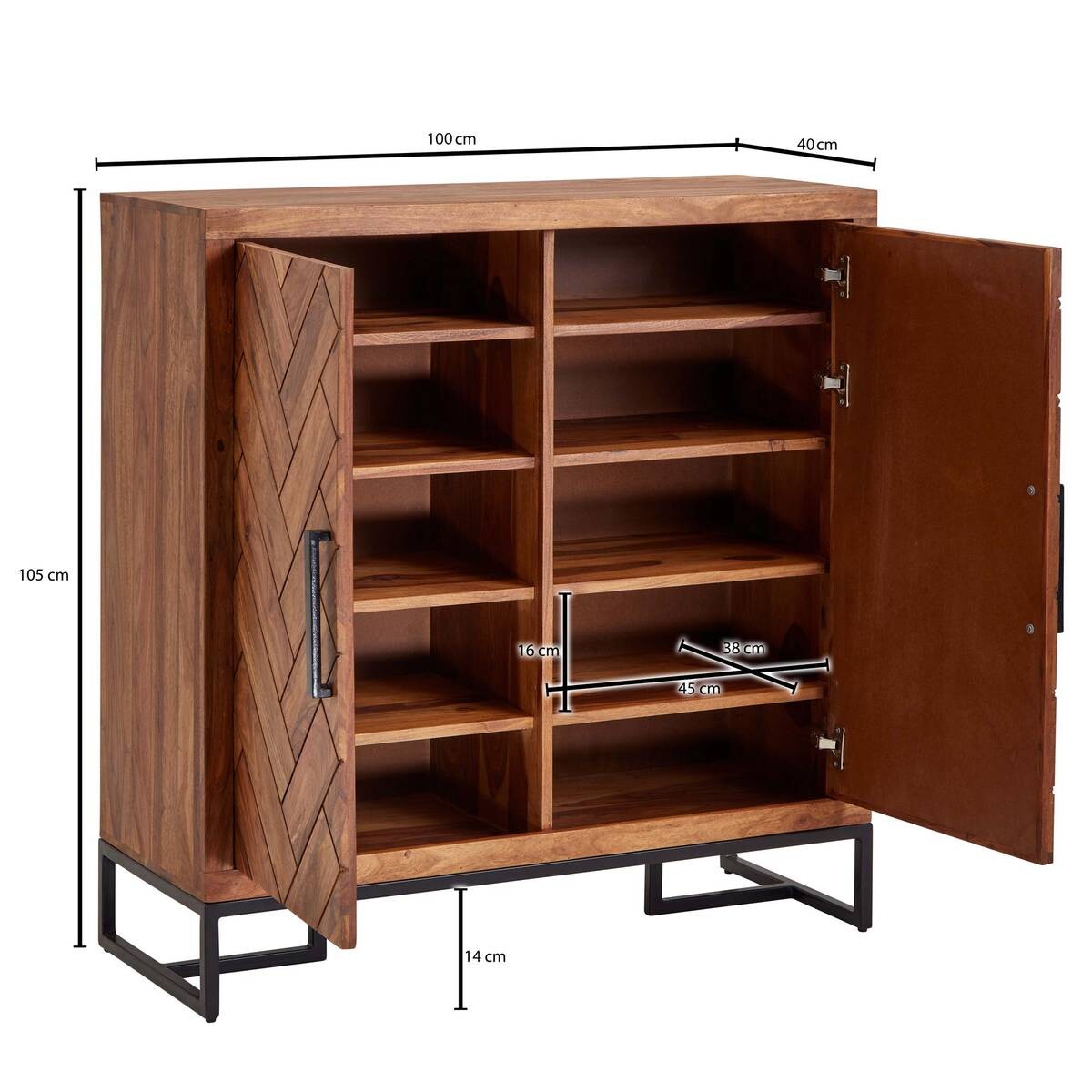 Schuhschrank rosenholz Nachbildung B/H/T: ca. 40x105x100 cm