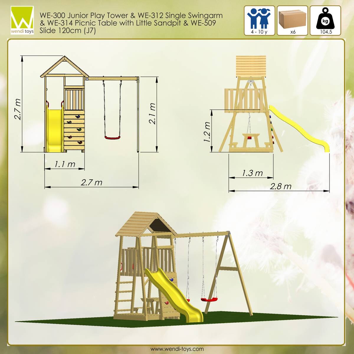 Wendi Toys Stelzenspielhaus Pelikan natur B/H/T: ca. 270x270x280 cm