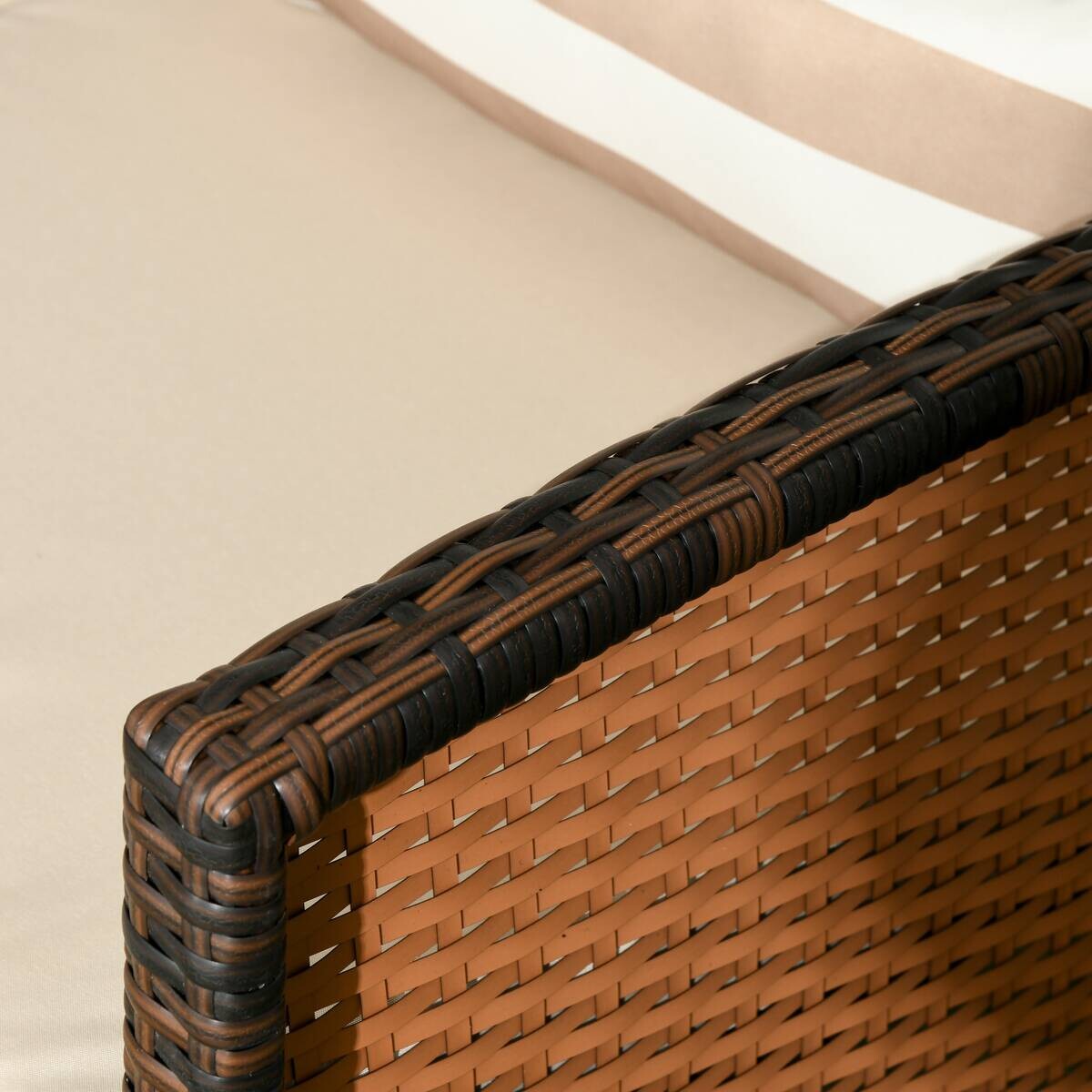 Outsunny Gartensofa braun Stahl B/H/L: ca. 68x78x173 cm