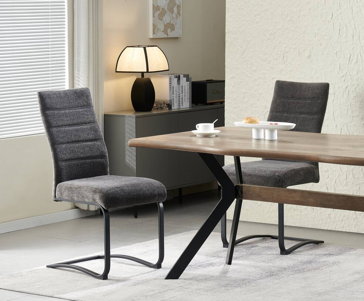 Schwingstuhl LENI, 2er Set anthrazit schwarz B/H/T: ca. 43x98x59 cm