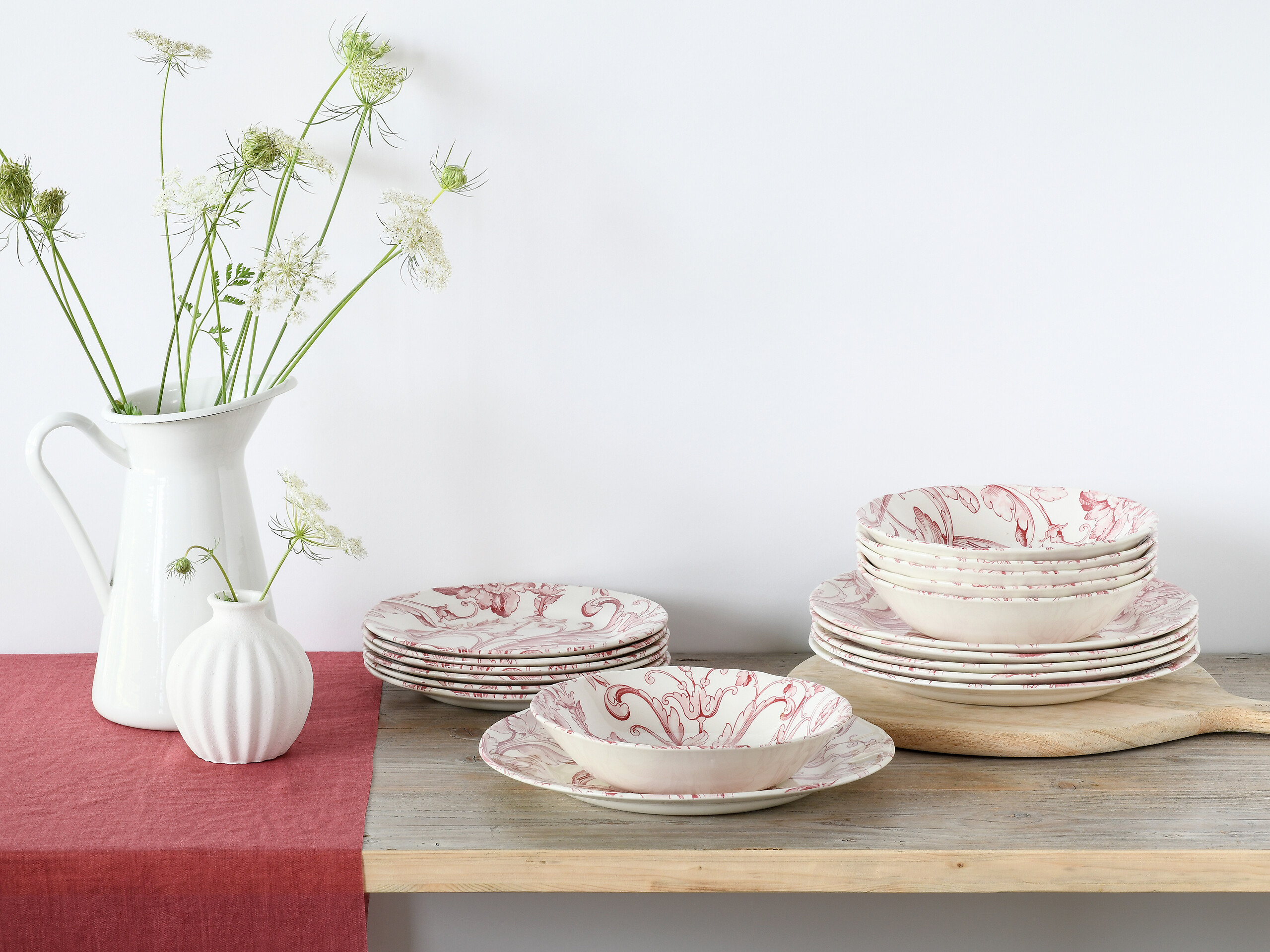 CreaTable Tafelservice Venecia rot Steingut 18 tlg.