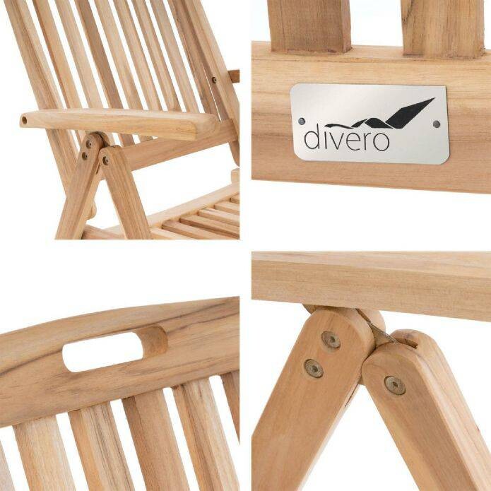 VCM Gartenstuhl braun Teakholz B/H/T: ca. 56x110x75 cm