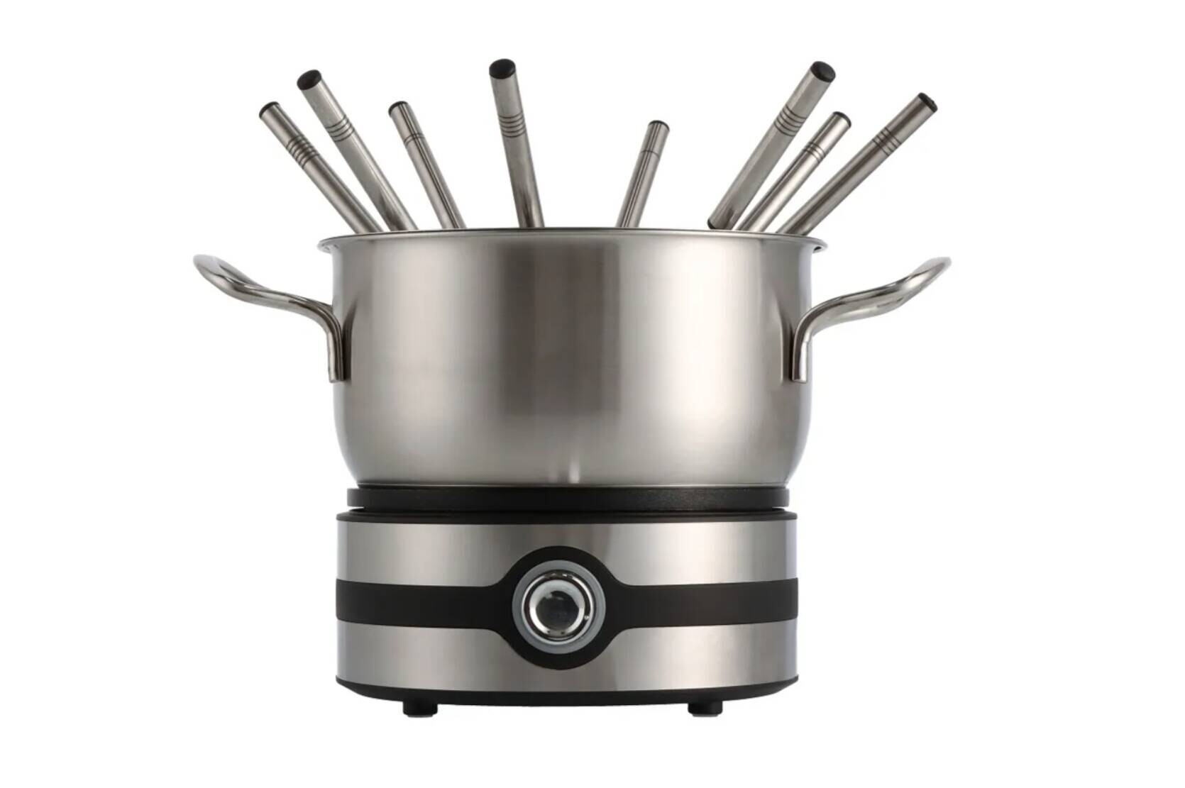Mauviel 1830 Fondue Set silber Metall B/H/L: ca. 27x20x27 cm