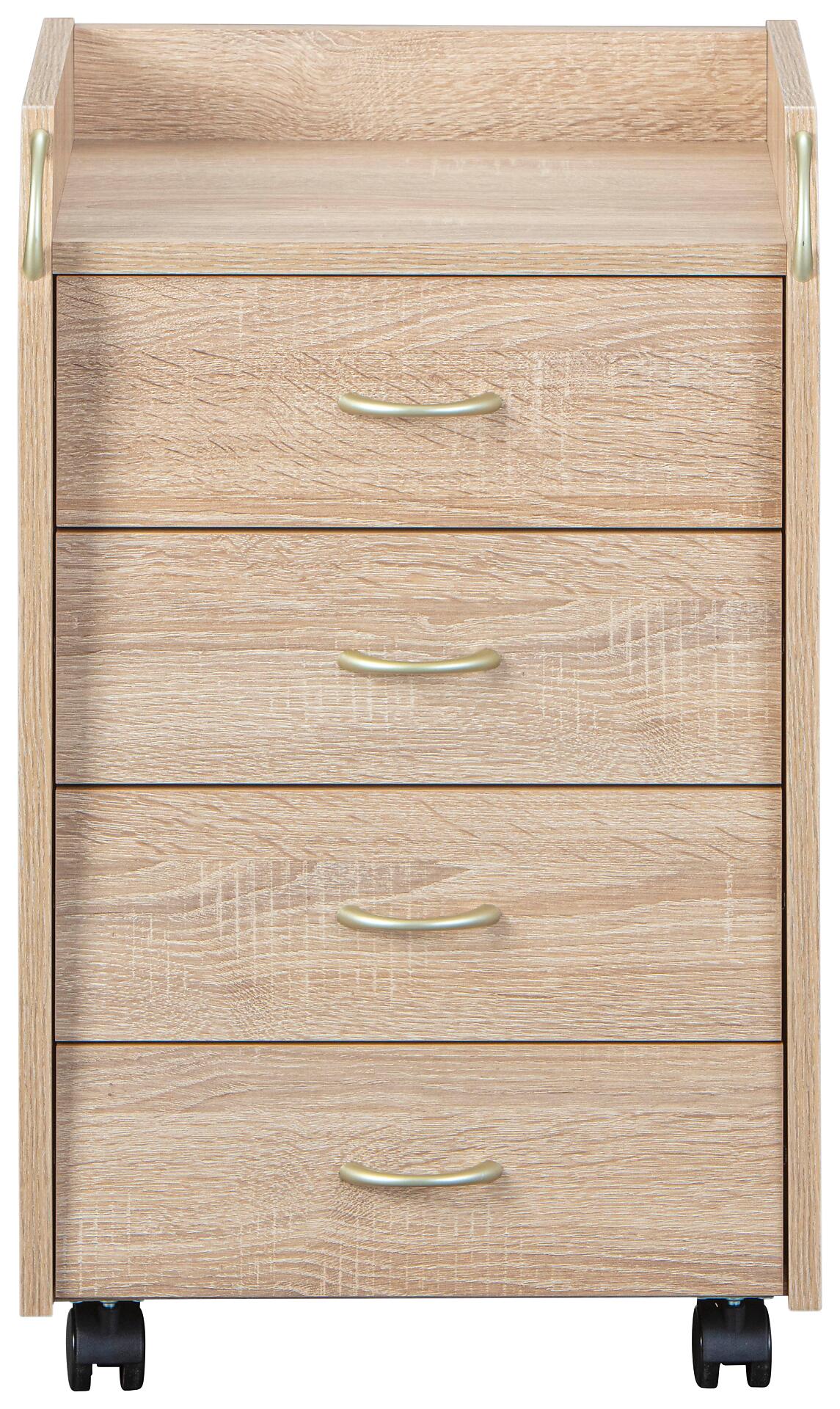 Rollcontainer Novi Eiche Sonoma Nachbildung B/H/T: ca. 40x65x36 cm