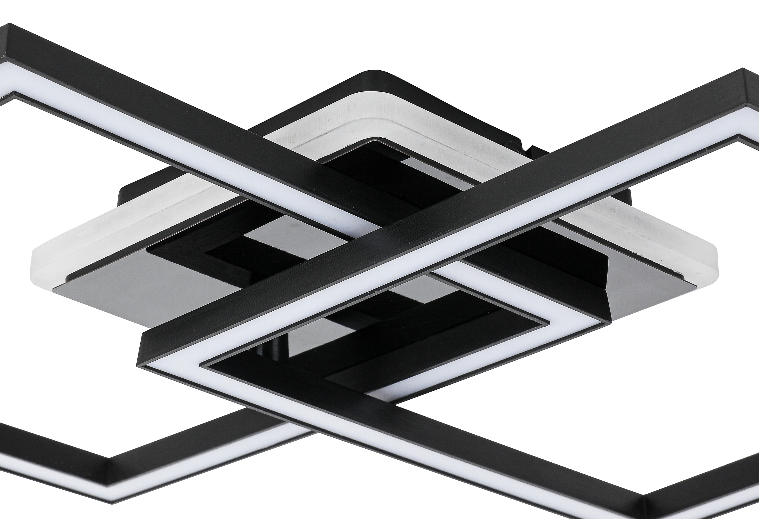 Nolo LED-Deckenleuchte Rhombus schwarz Kunststoff B/H/L: ca. 35x6,5x55 cm