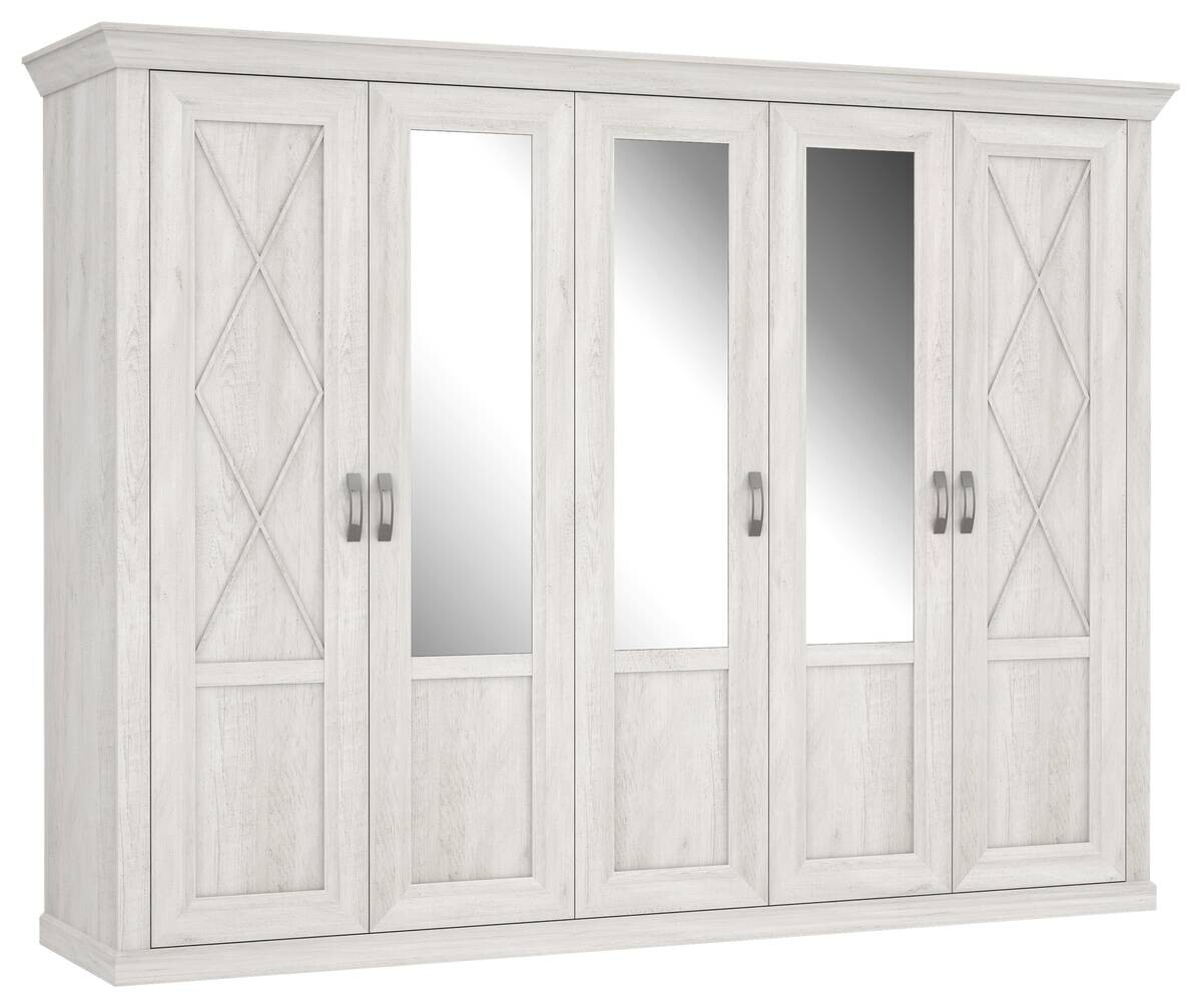 Kleiderschrank weiß Pinie Nachbildung B/H/T: ca. 268,3x205,8x62,6 cm