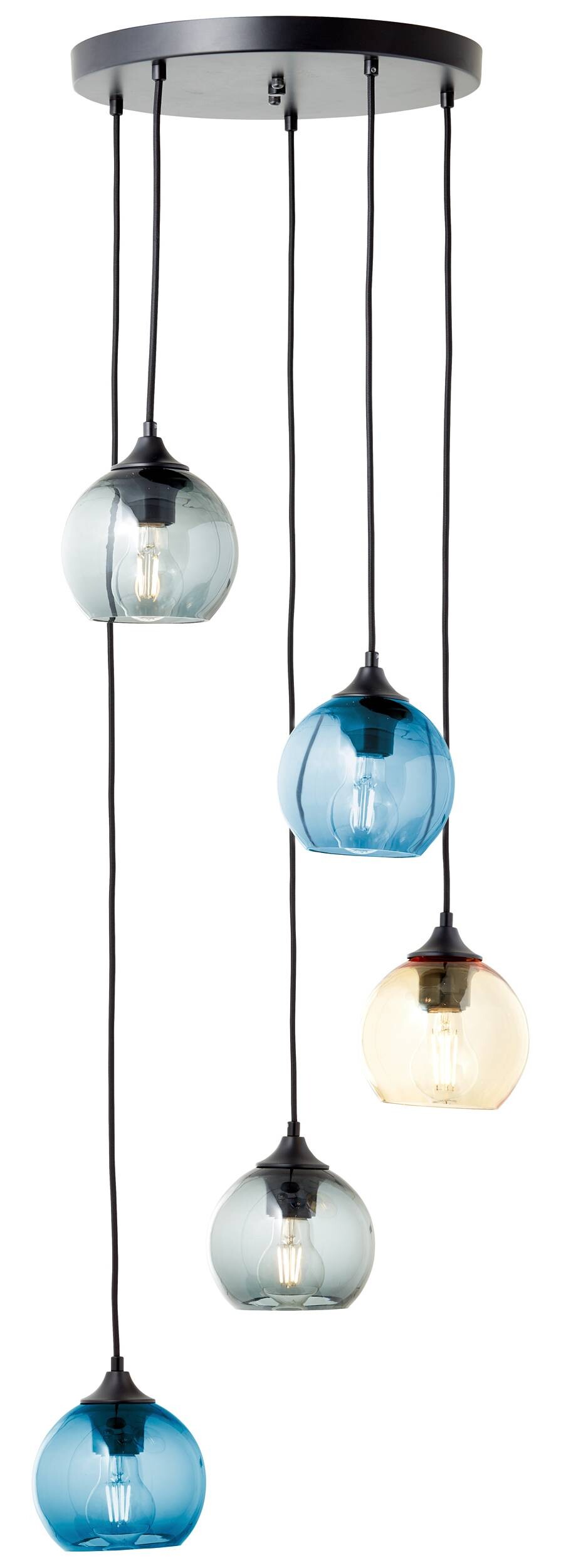 Brilliant Pendelleuchte bunt Glas Metall B/H/T/D: ca. 50x150x50x50 cm 5.0 Brennstellen