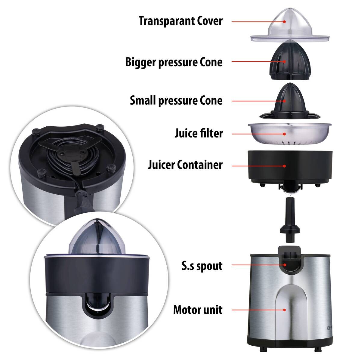 alpina Zitrus-Presse silber Edelstahl B/H/L: ca. 15x26x17 cm ca. 0 l