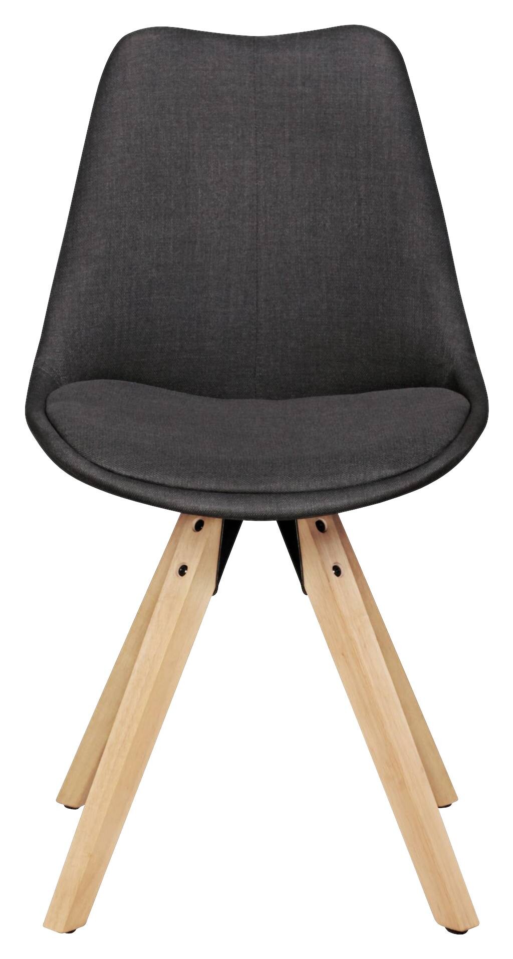 Stuhl 2er-Set grau natur Stoff Echtholz B/H/T: ca. 49x87x52 cm