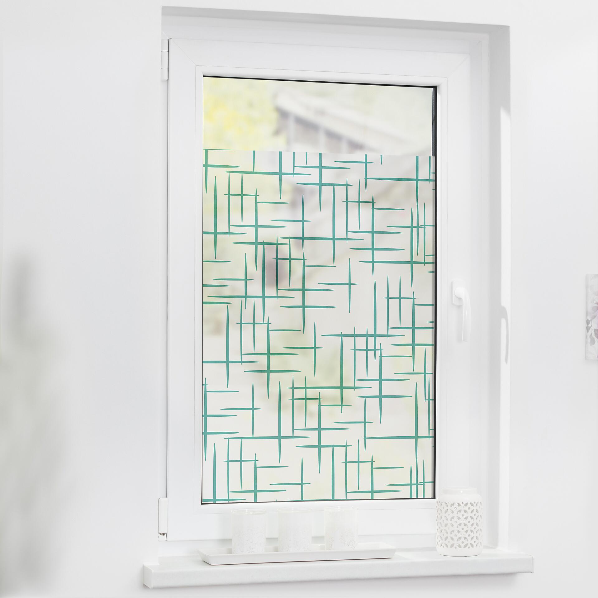 LICHTBLICK Fensterfolie Stars  Stars petrol weiß B/L: ca. 50x50 cm