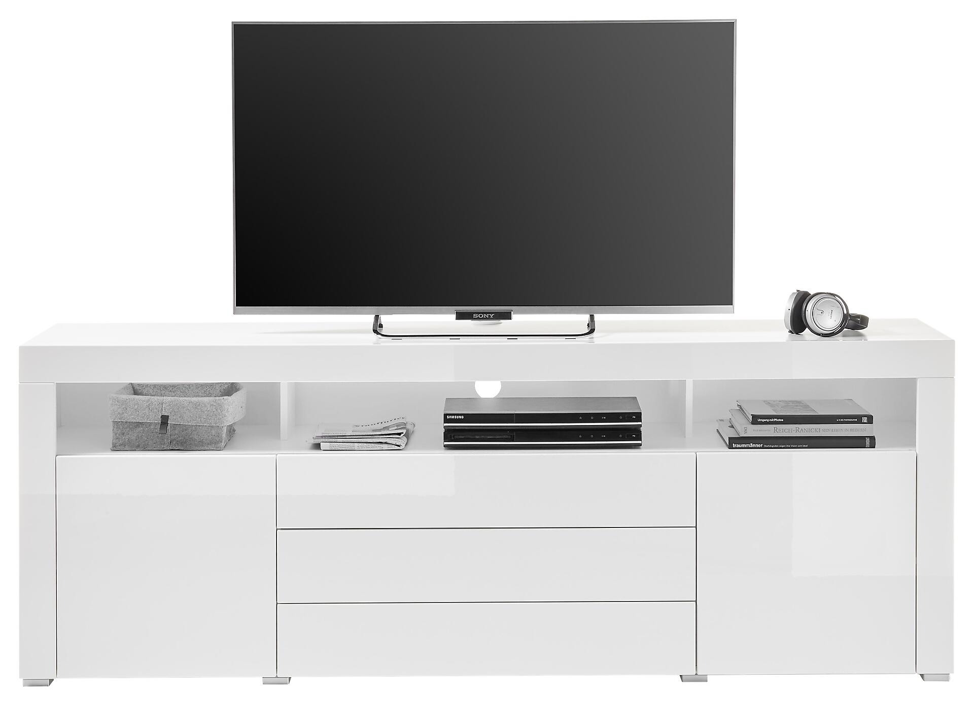 TV-Highboard Goal weiß Hochglanz B/H/T: ca. 200x74x44 cm