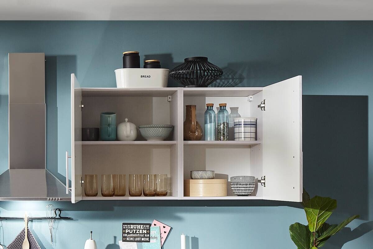 Respekta Winkelküche BERPL250LHWC weiß Lärche Nachbildung B/H/T: ca. 250x211x172 cm