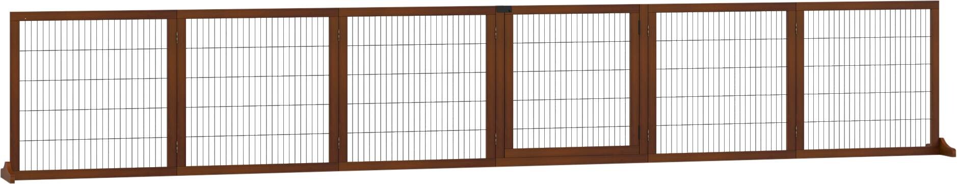 PawHut Absperrgitter kaffee Kiefer B/H/L: ca. 36x70x432 cm