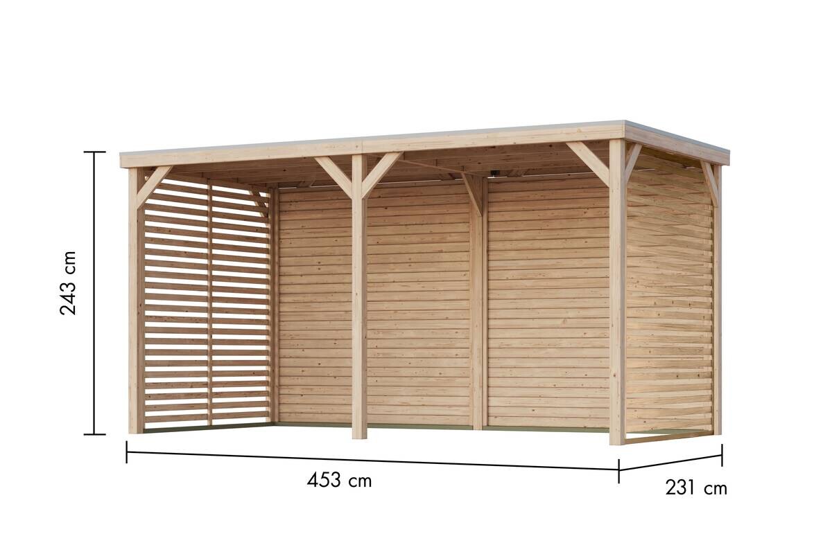 Karibu Pavillon Arizona natur Fichte B/H/T: ca. 453x243x231 cm