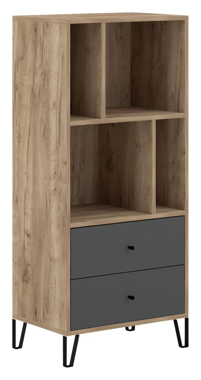 Regal BILBAO Eiche Tabak Nachbildung anthrazit B/H/T: ca. 63,4x135,2x40 cm Regal BILBAO Eiche Tabak Nachbildung anthrazit B/H/T: ca. 63,4x135,2x40 cm