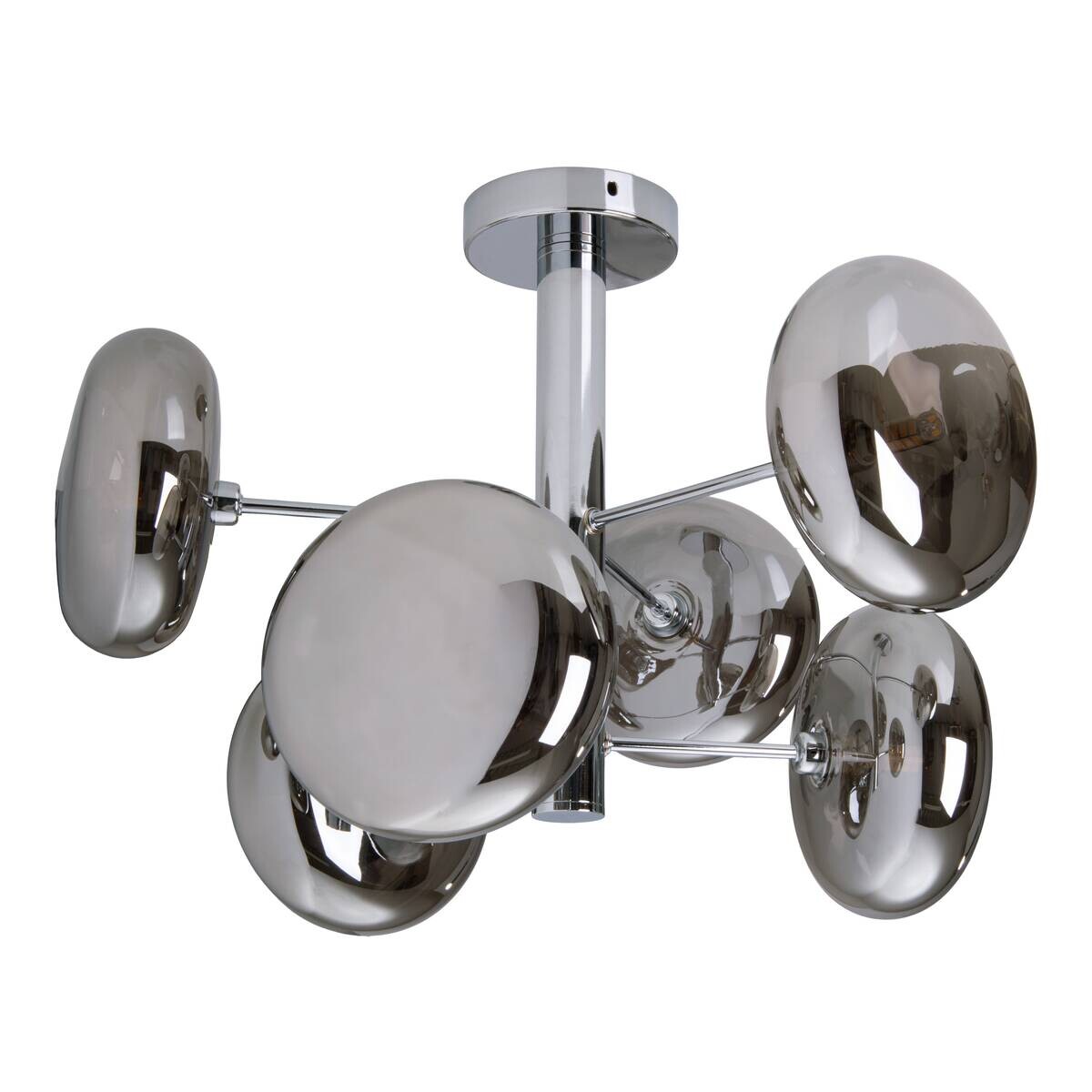 Näve Leuchten Deckenleuchte 1388397 Chrom Glas Metall B/H/T: ca. 53x38x53 cm G9 6 Brennstellen