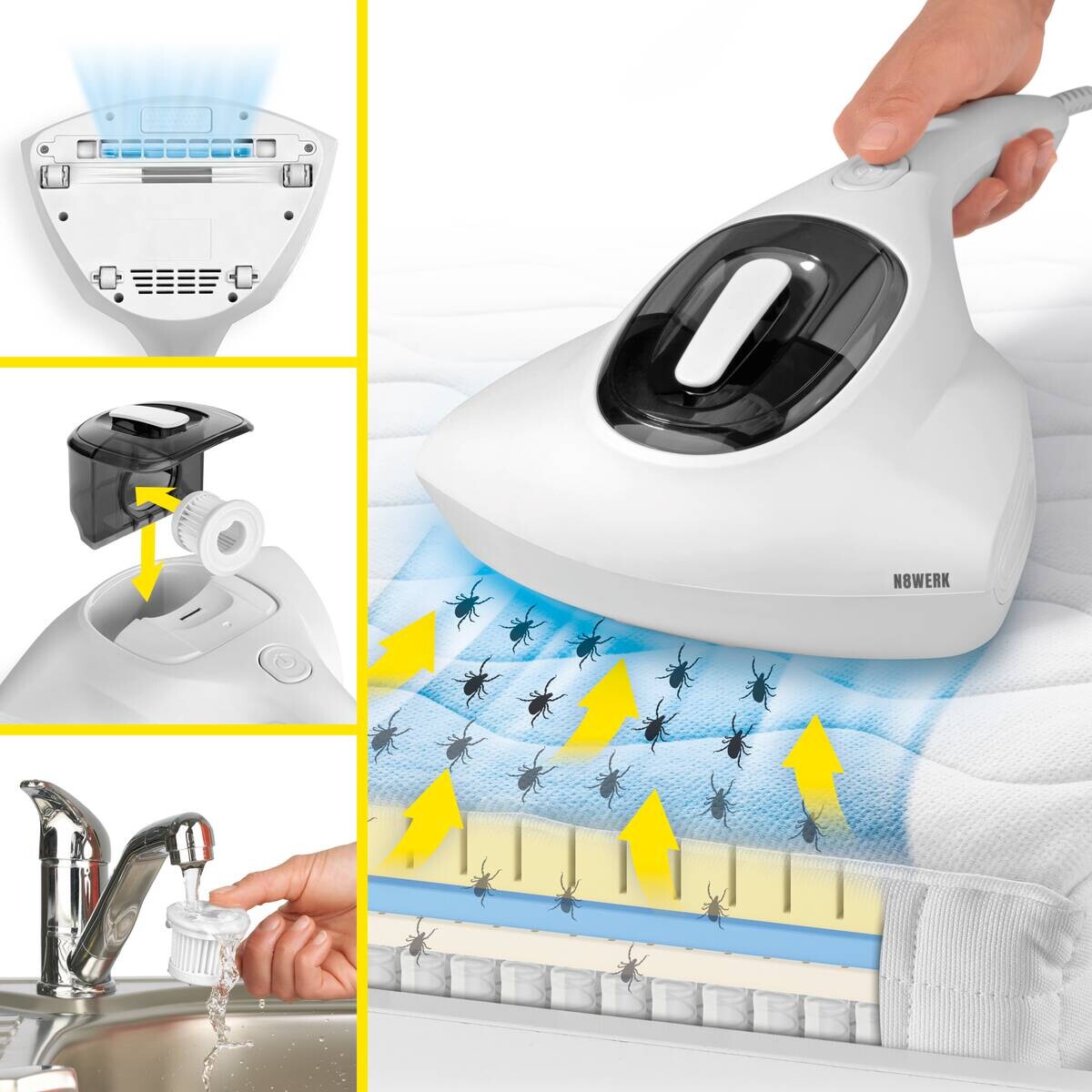 N8WERK Handstaubsauger weiß Kunststoff B/H/L: ca. 23x11x31 cm