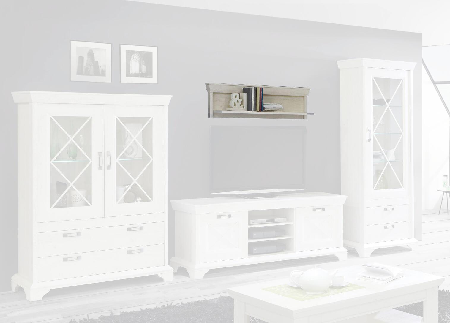 Wandboard  weiß Pinie Nachbildung B/H/T: ca. 121x33,5x23,6 cm