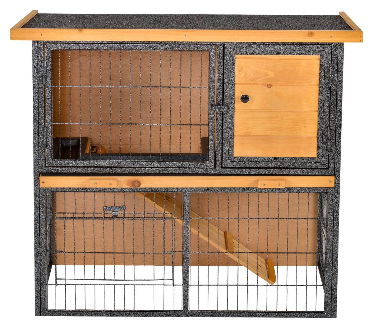 PawHut Kleintierstall schwarz Holz B/H/L: ca. 45x81x89,5 cm