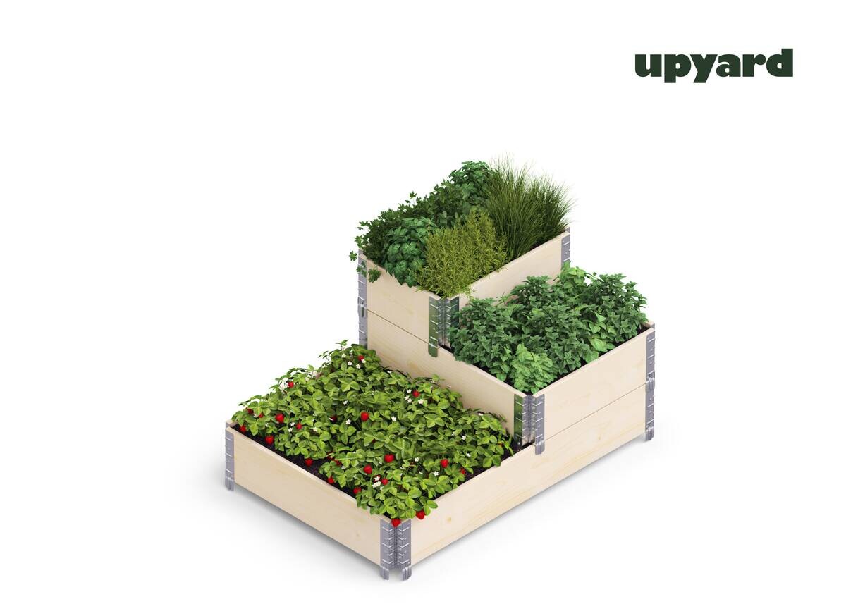 UPYARD Stufenbeet INDUSTRIAL natur Holz B/L: ca. 40x60 cm