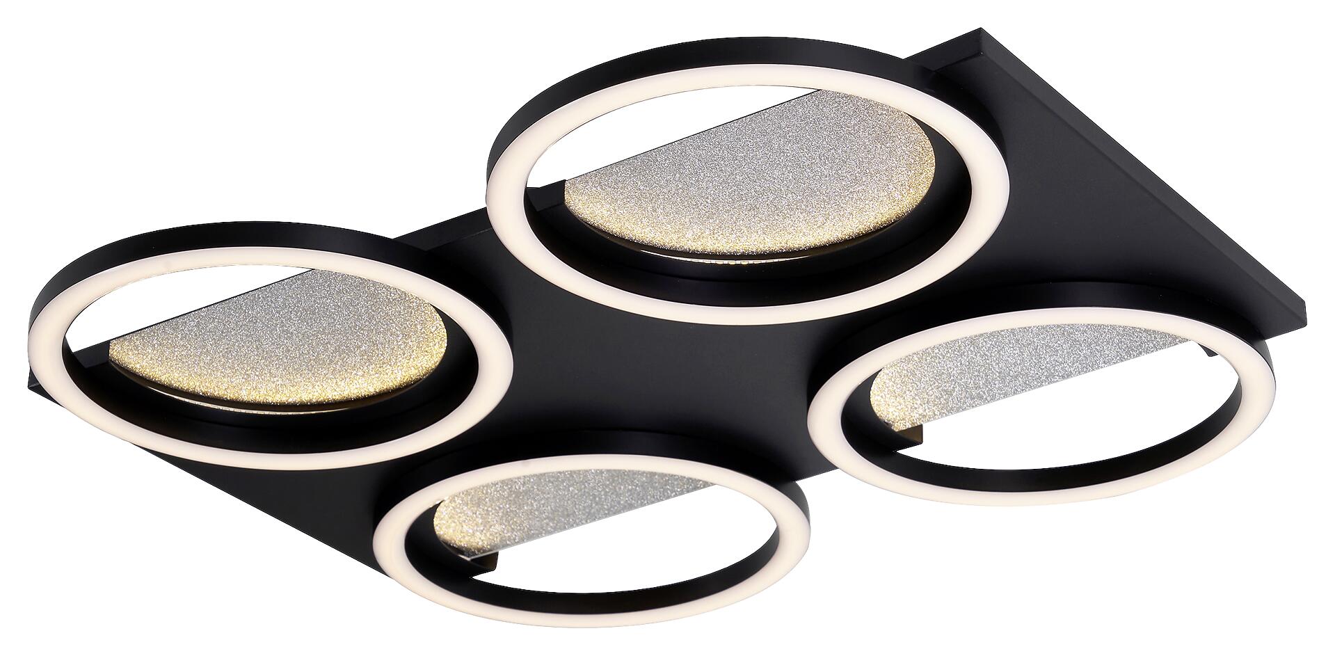 POCOline LED-Deckenleuchte Arietty schwarz Metall Kunststoff B/H/L: ca. 44,5x7x48 cm