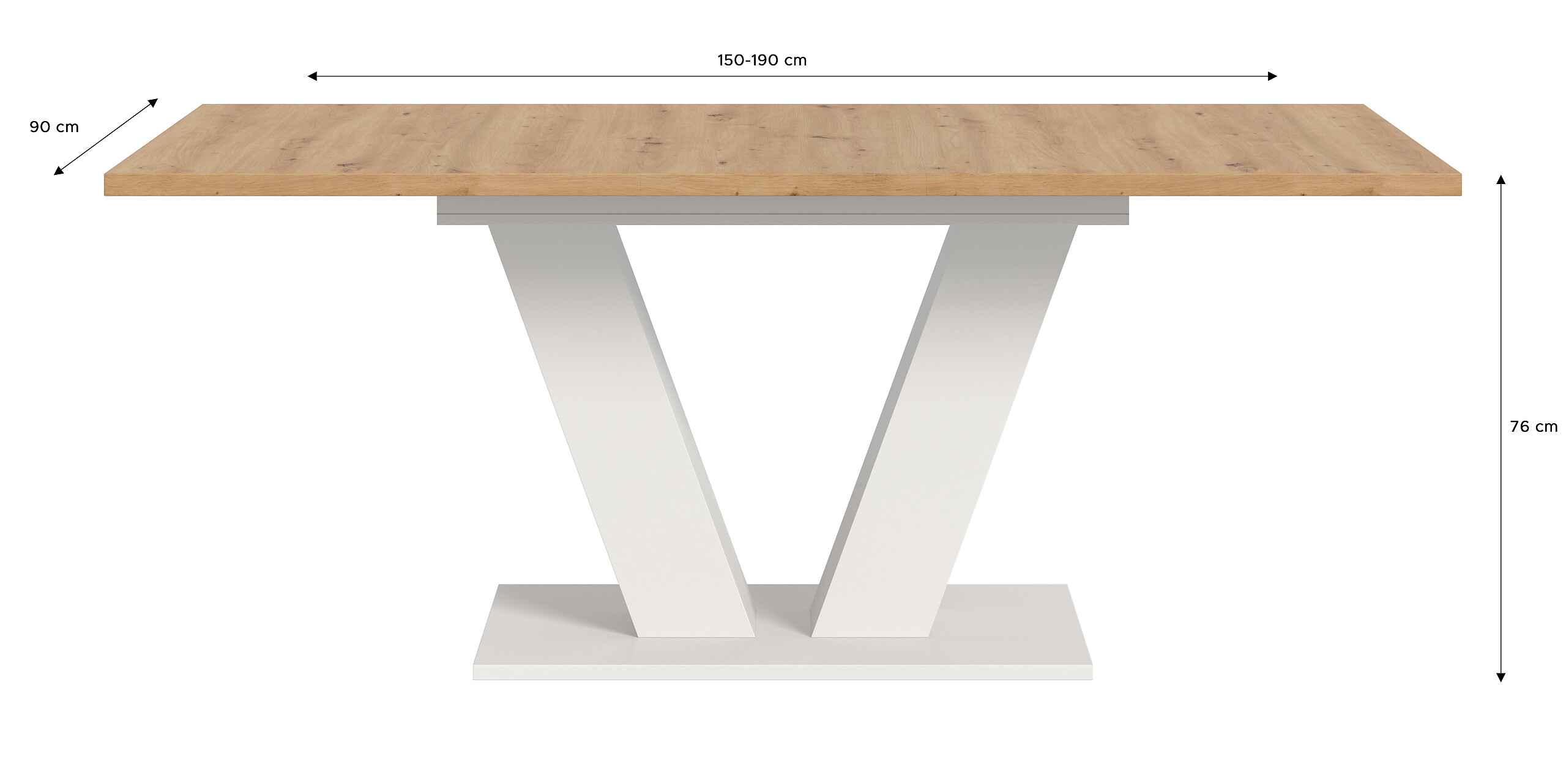 Esstisch MOTION weiß Artisan Nachbildung B/H/T: ca. 150x76x90 cm