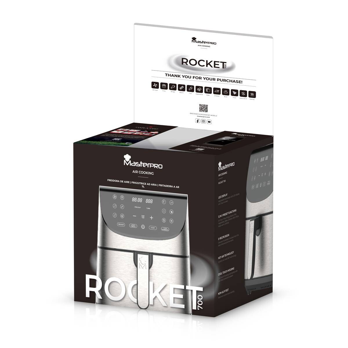 MASTERPRO Heißluftfritteuse BGMP-9309 Rocket silber Kunststoff B/H/T: ca. 42x78x39,5 cm ca. 7,5 l