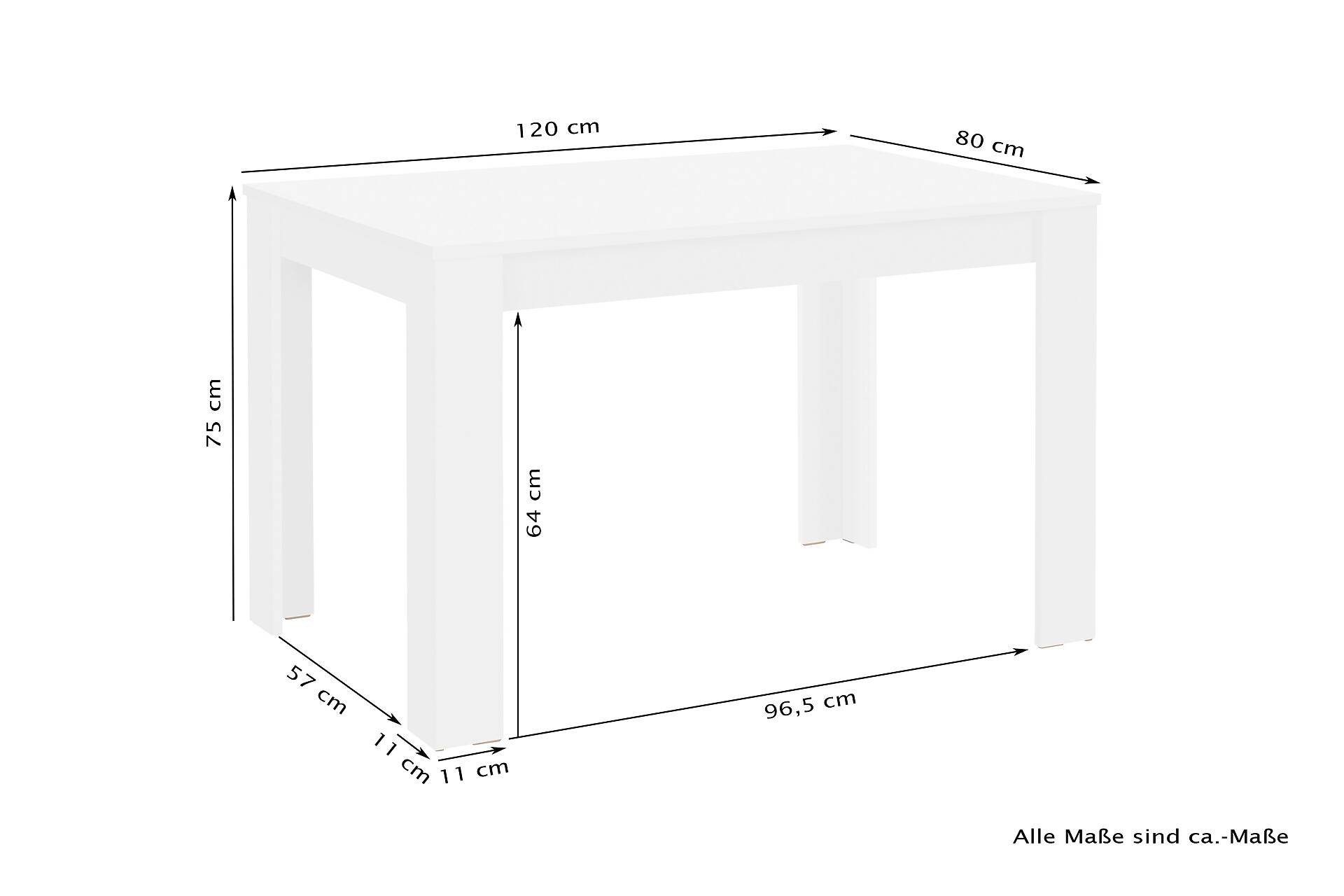 Tisch NEPAL Beton Optik B/H/T: ca. 120x75x80 cm