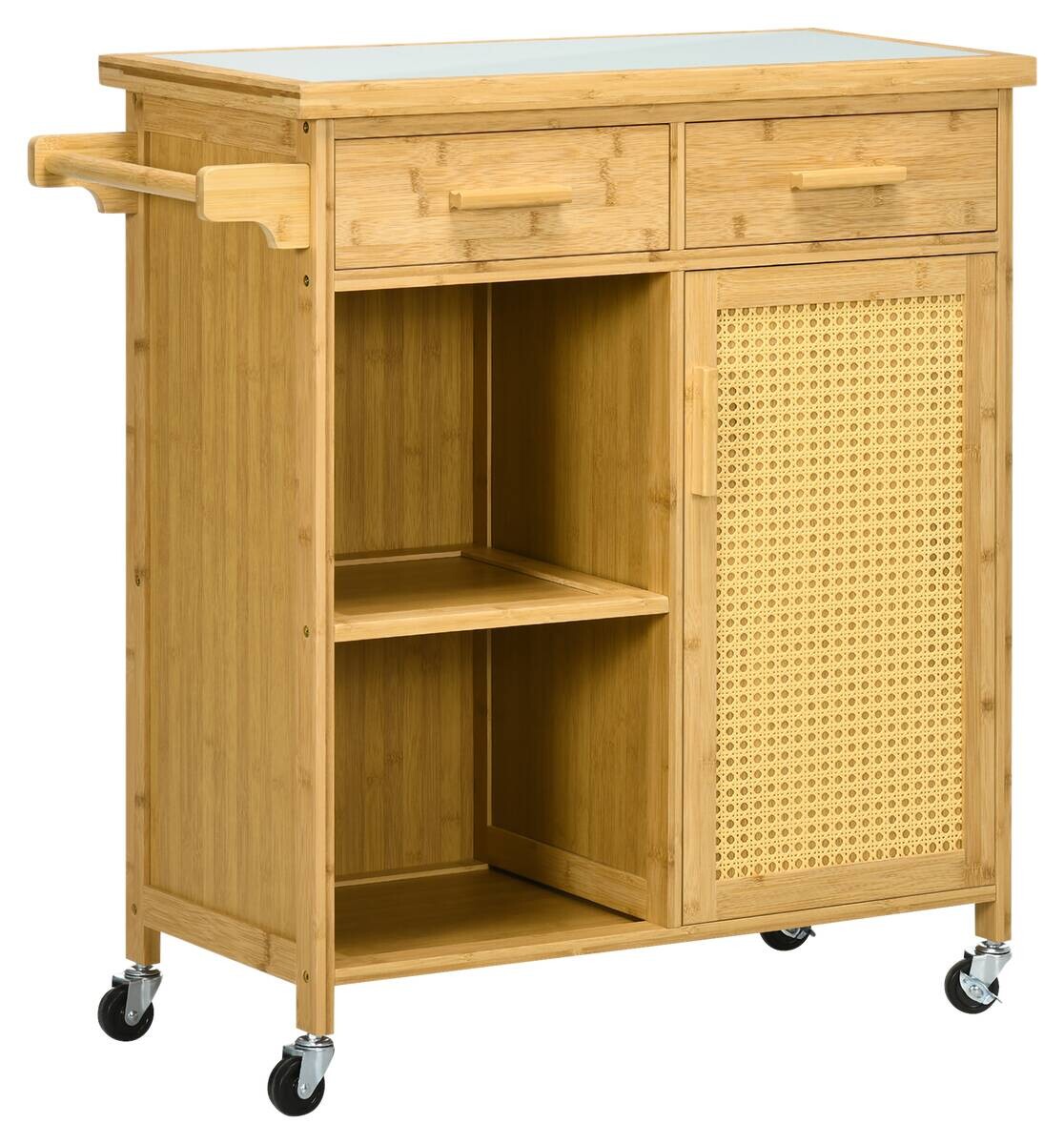 HOMCOM Küchenwagen natur Edelstahl B/H/L: ca. 36x84x85 cm