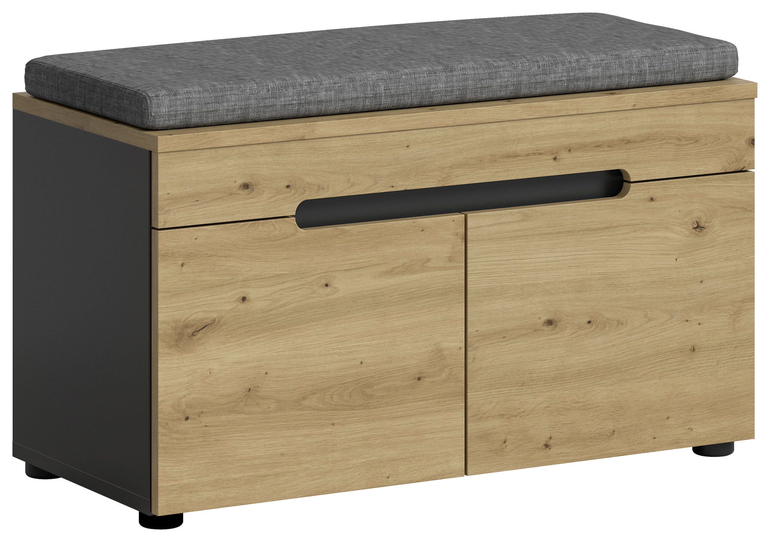 Sitzbank Canu basaltgrau Nachbildung Artisan Nachbildung B/H/T: ca. 80x45x37 cm