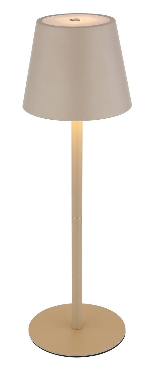 GLOBO LED-Tischleuchte sand Opal schwarz Kunststoff Metall H/D: ca. 36x11,5 cm 1 Brennstellen