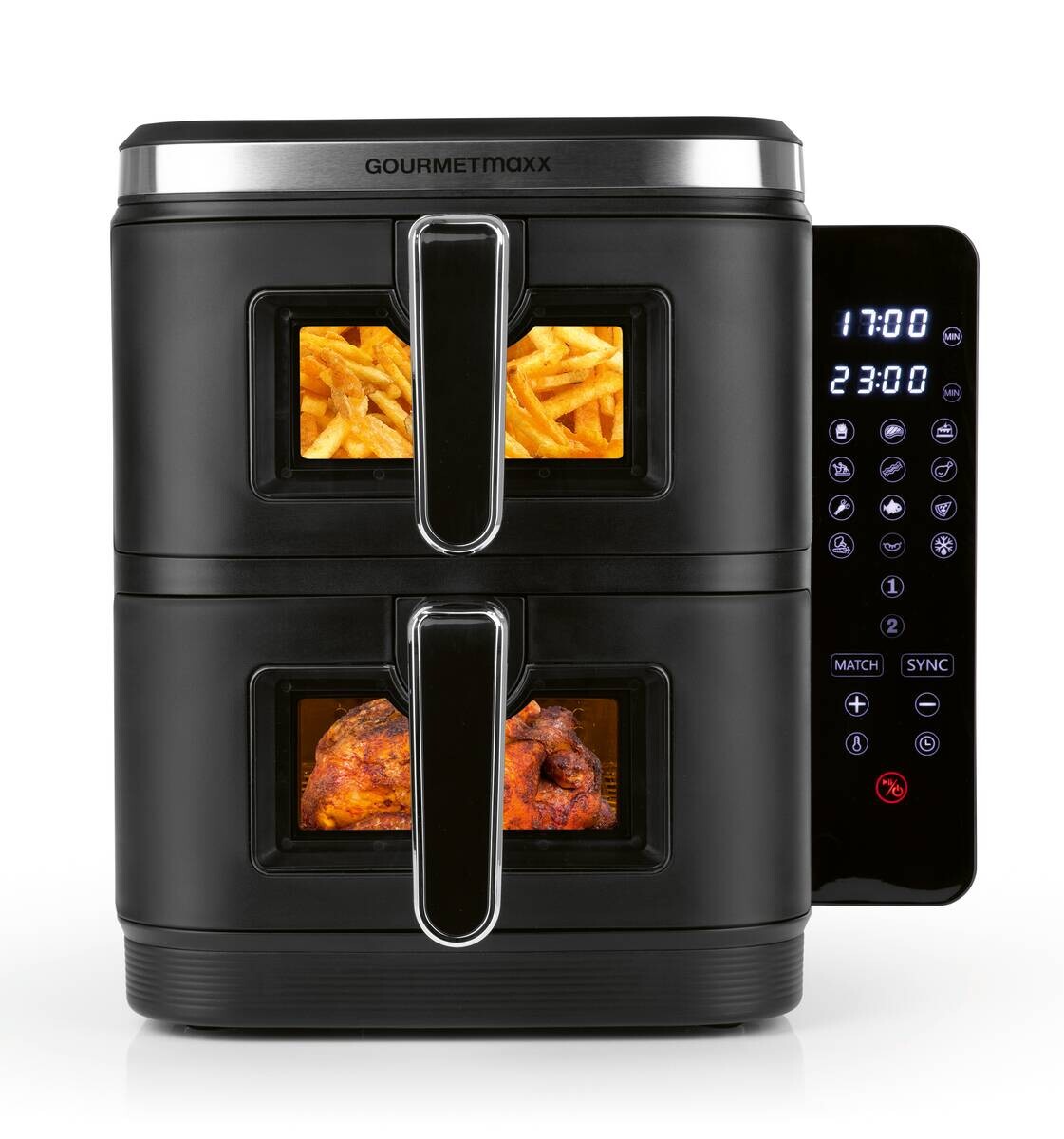 GOURMETmaxx Heißluftfritteuse schwarz Kunststoff B/H/L: ca. 28,6x35,5x44,3 cm ca. 5 l