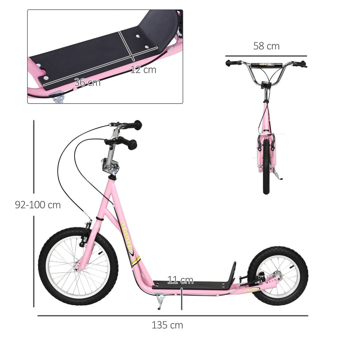 HOMCOM Kinderroller pink