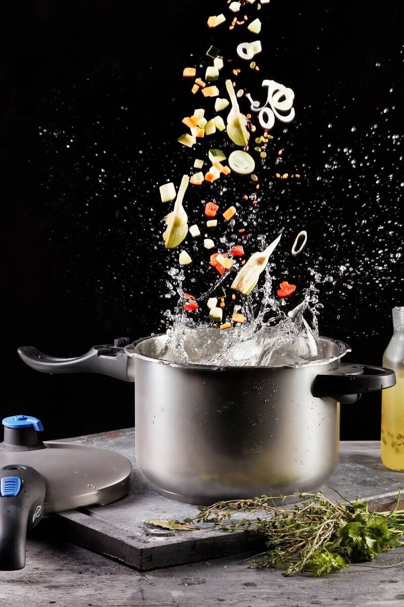 SAN IGNACIO Schnellkochtopf DUERO silber Edelstahl B/H/L: ca. 27x23x42 cm