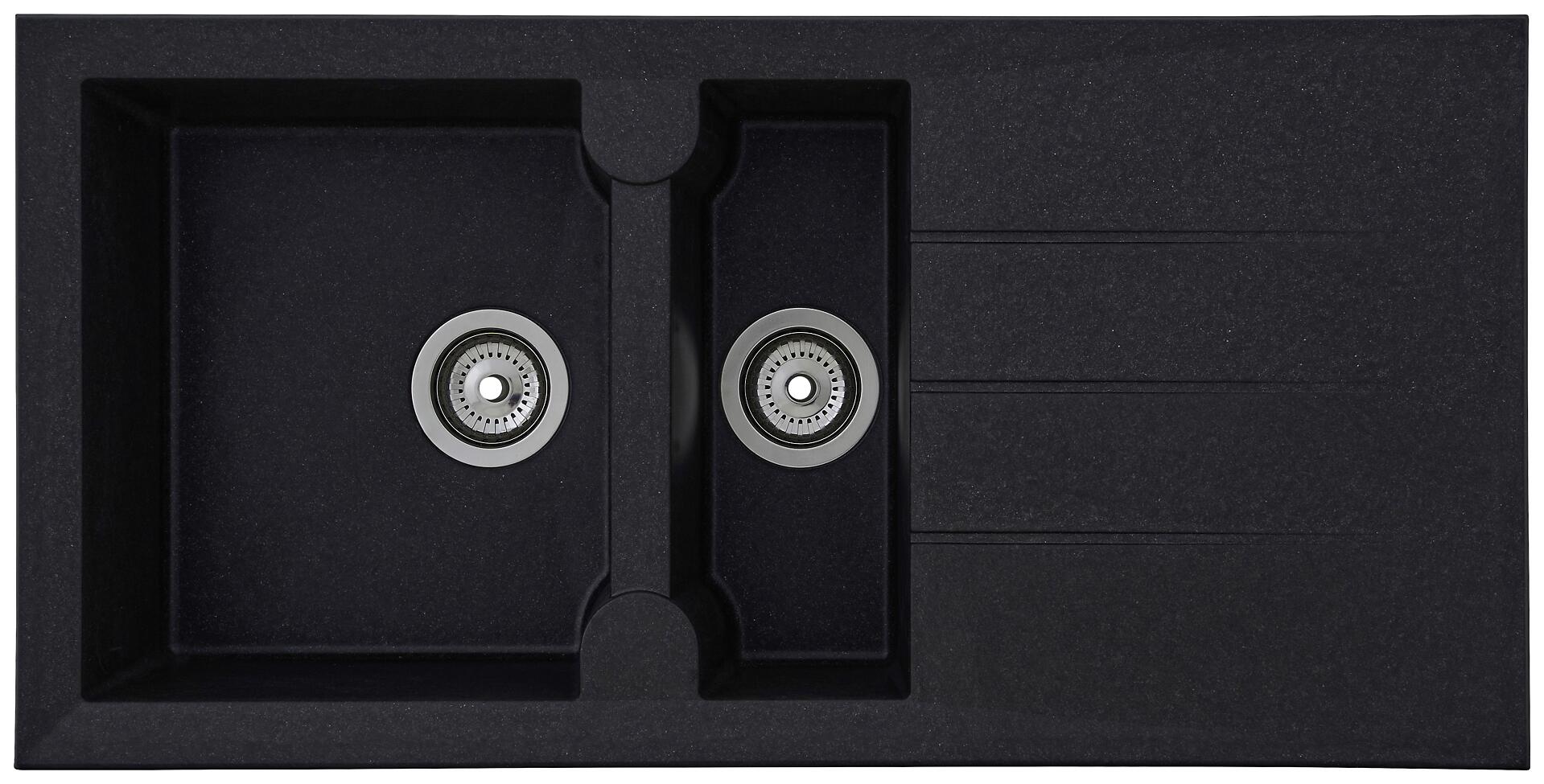 Respekta Einbauspüle Alineo 100 x 50 S schwarz Quarzolite B/H/T: ca. 100x21x50 cm