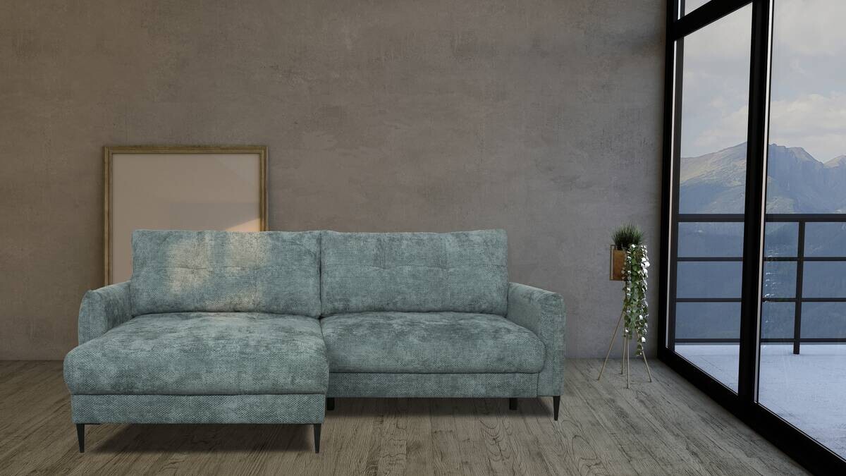 Ecksofa mit Bettfunktion und Bettkasten lagunen blau Microfaser B/H/T: ca. 221x94x142 cm Ecksofa mit Bettfunktion und Bettkasten lagunen blau Microfaser B/H/T: ca. 221x94x142 cm