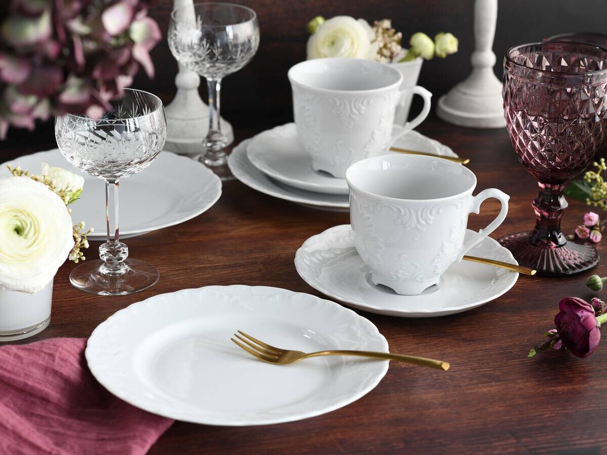 CreaTable Kombiservice Rokoko weiß Porzellan 30 tlg.