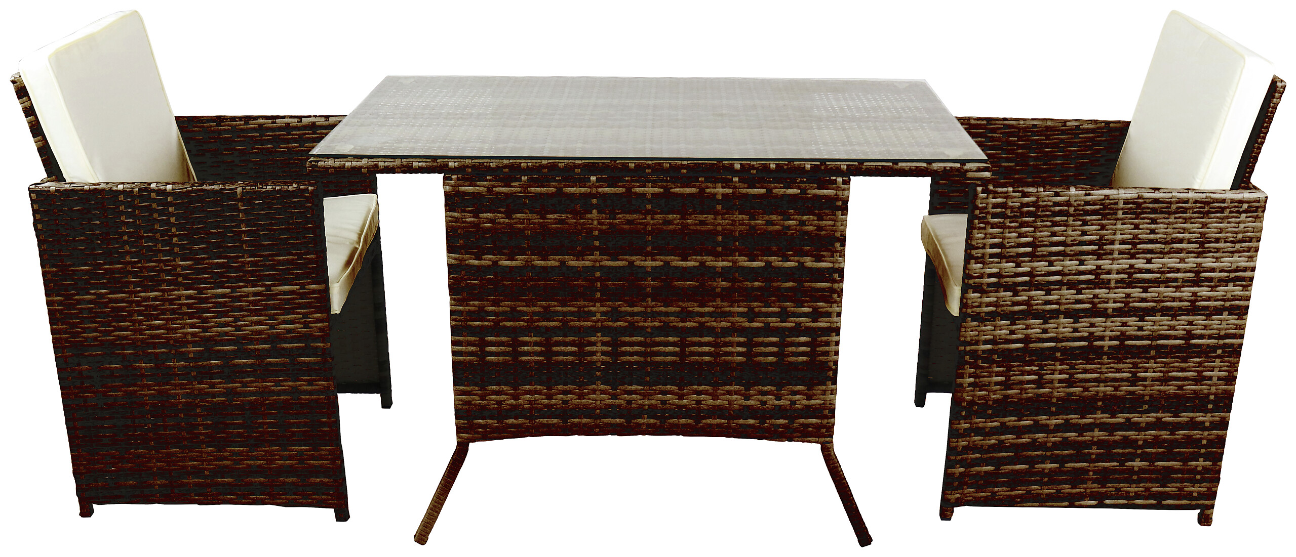 VCM Gartensitzgruppe Raloso braun Glas B/H/L: ca. 114x86x64 cm