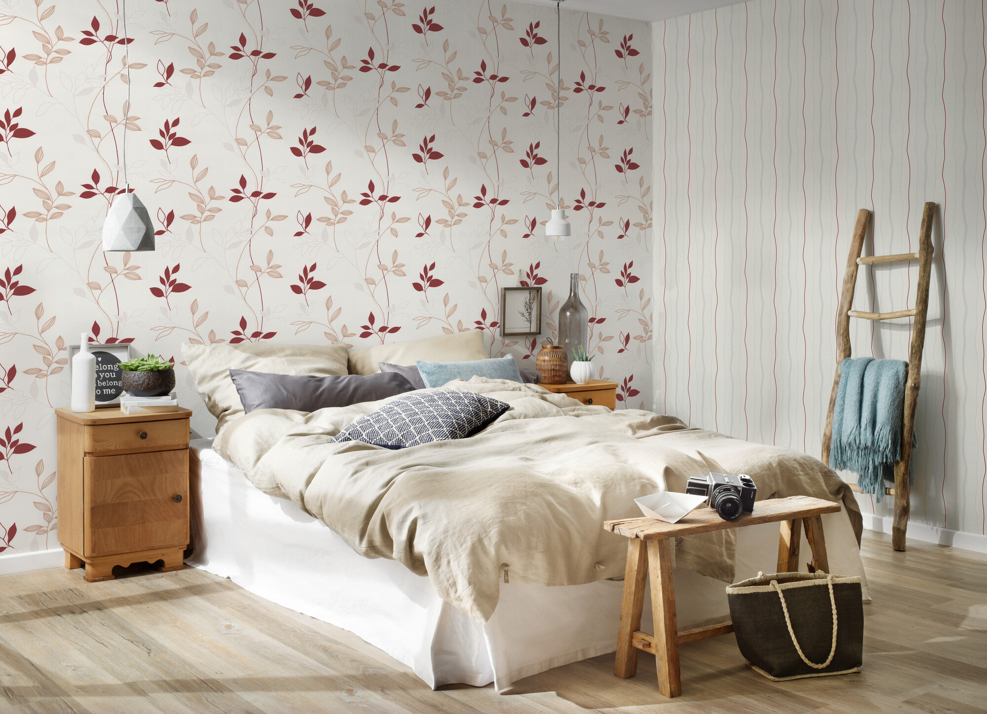 A.S.Creation Vliestapete rot beige B/H/D: ca. 53x1005x9,6 cm