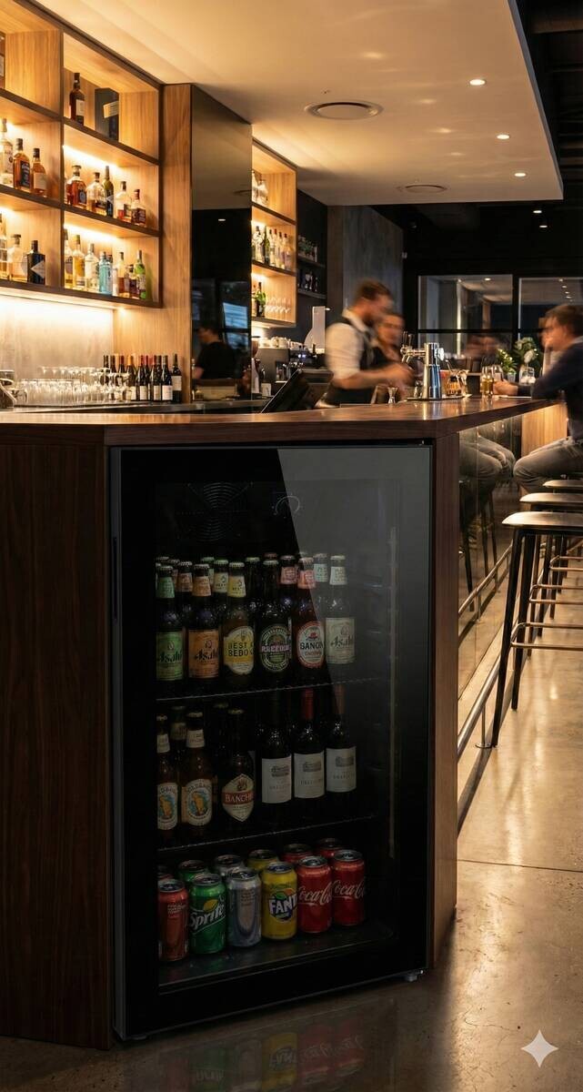 POCOline Kühlschrank schwarz B/H/T: ca. 54x84x54,5 cm