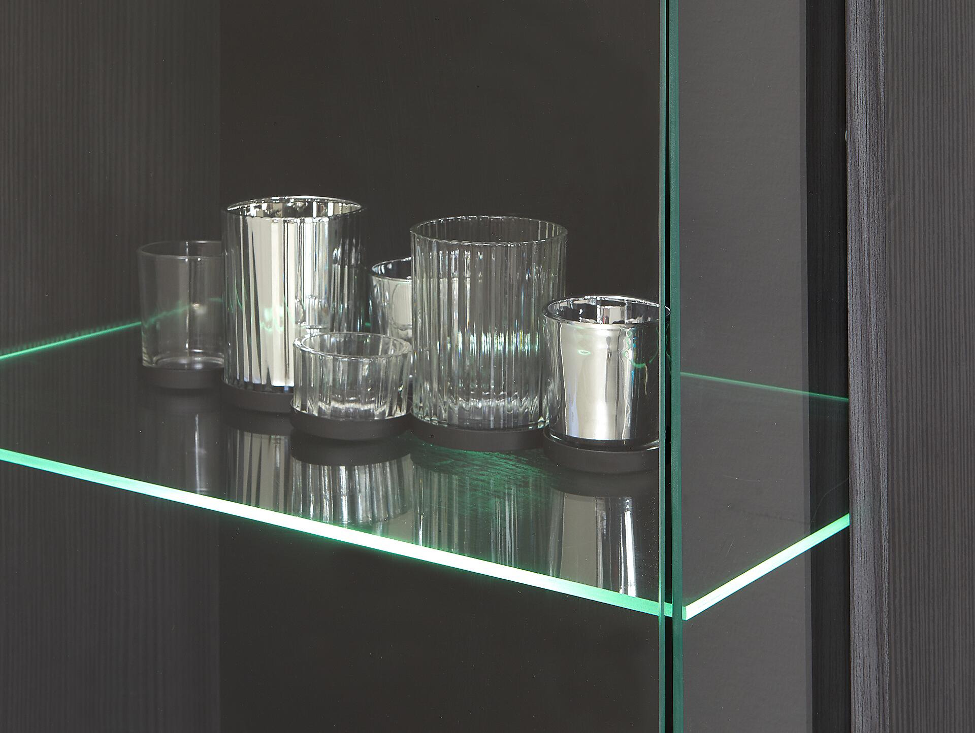 Wohnwand Concerto weiß Hochglanz schwarz B/H/T: ca. 308x190x41 cm