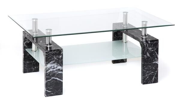 Glascouchtisch Modena Marmor glasklar B/H/T: ca. 100x45x60 cm