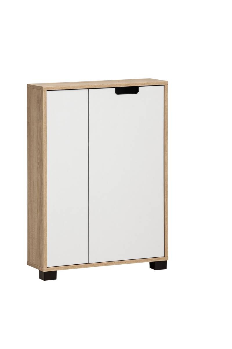 Schrank Emmik weiß matt Eiche Eiche weiß Nachbildung B/H/T: ca. 59,8x85,2x19,55 cm