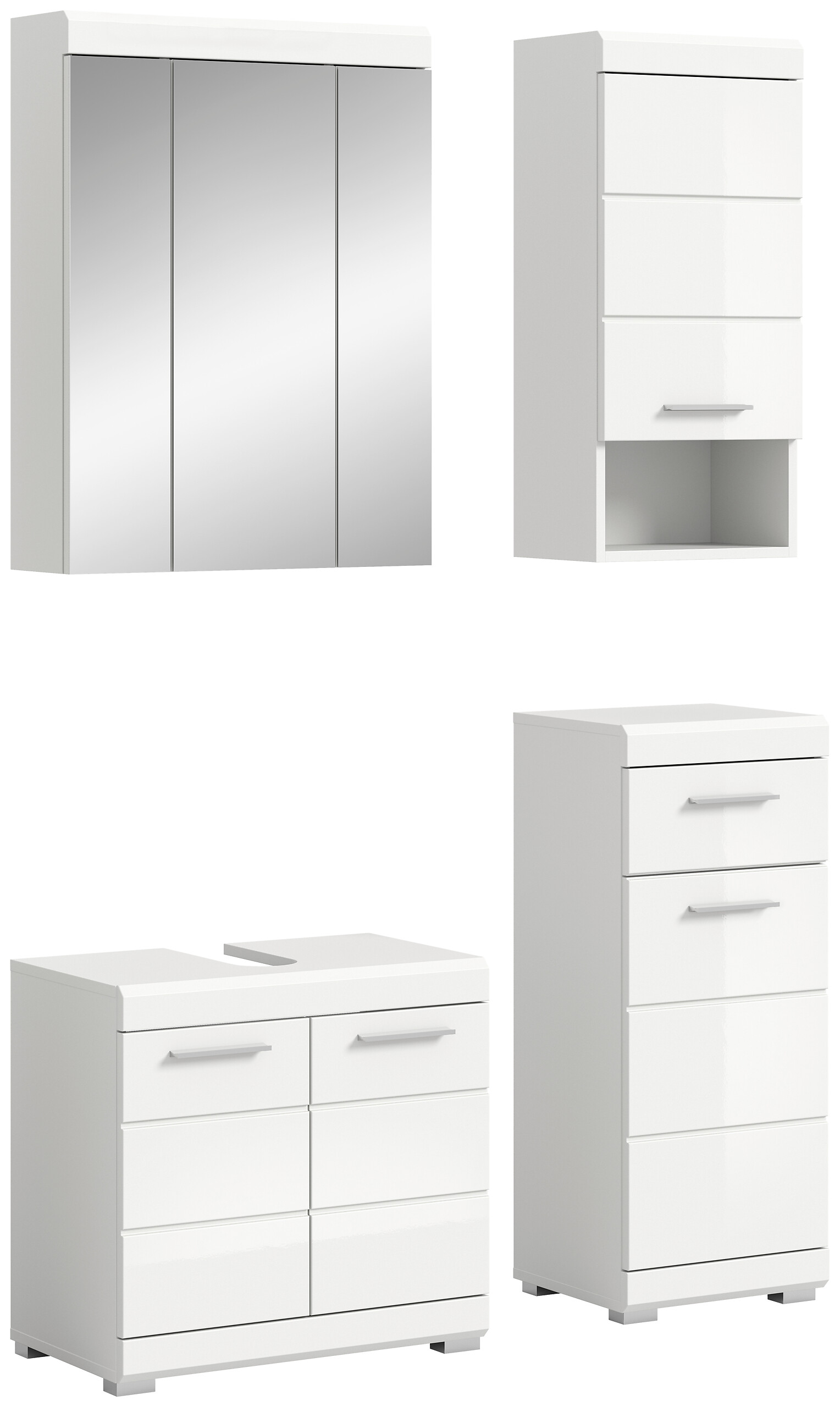 Badezimmer-Set Scout weiß weiß Hochglanz B/H/T: ca. 112x191x34 cm