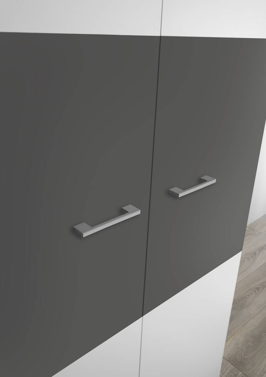 Kleiderschrank Alex weiß Graphit B/H/T: ca. 90x195x60 cm